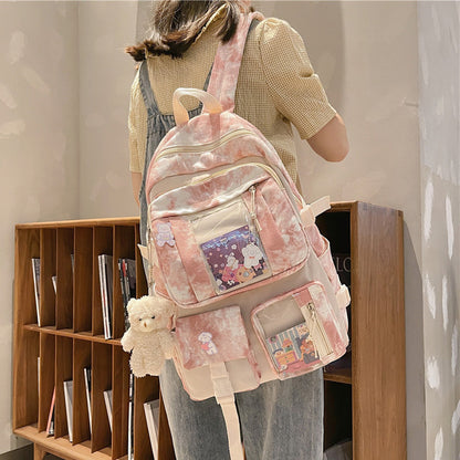 new backpack high school simple forest nylon student schoolbag