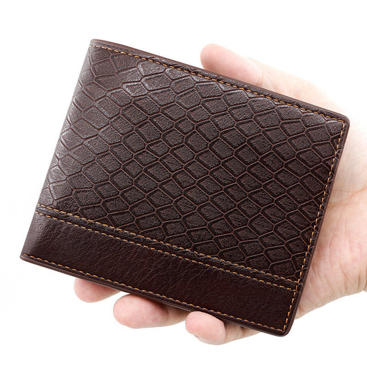 mens fashion large capacity embossed snake pattern wallet