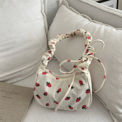 Casual Trendy Small Square Bag Corduroy Versatile Commuter Shoulder Bag