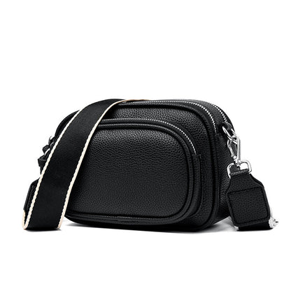 simple and versatile crossbody texture multi layer small square bag