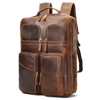 Outdoor Leather Large-Capacity Backpack