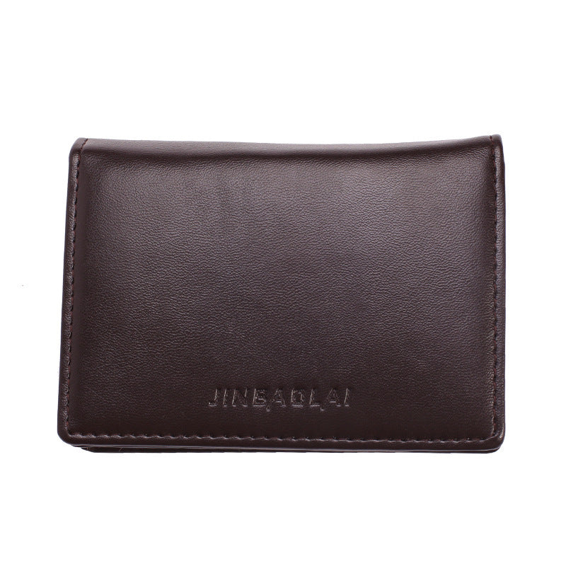 pu leather mens plain weave business card bag