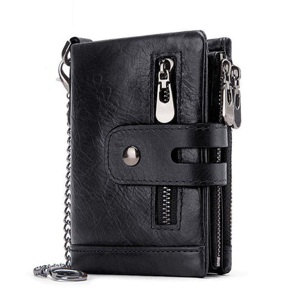 large capacity snap back zipper wallet