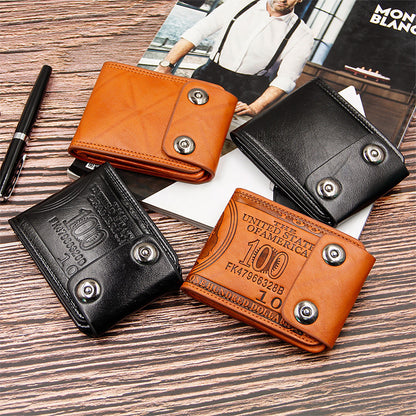 new mens wallet short multifunctional fashion casual double snap