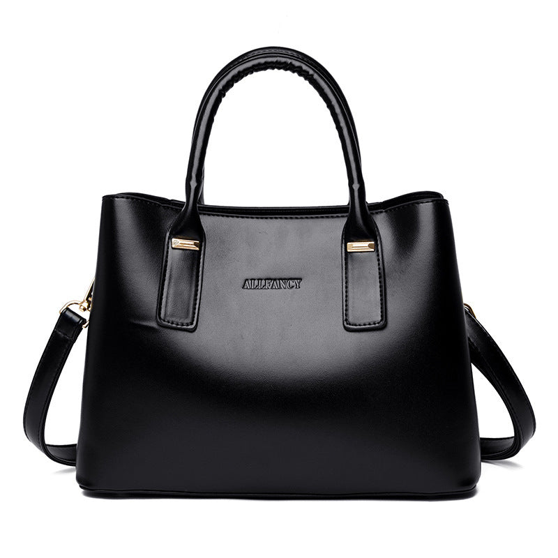 handbag soft leather large capacity versatile shoulder crossbody mom bag
