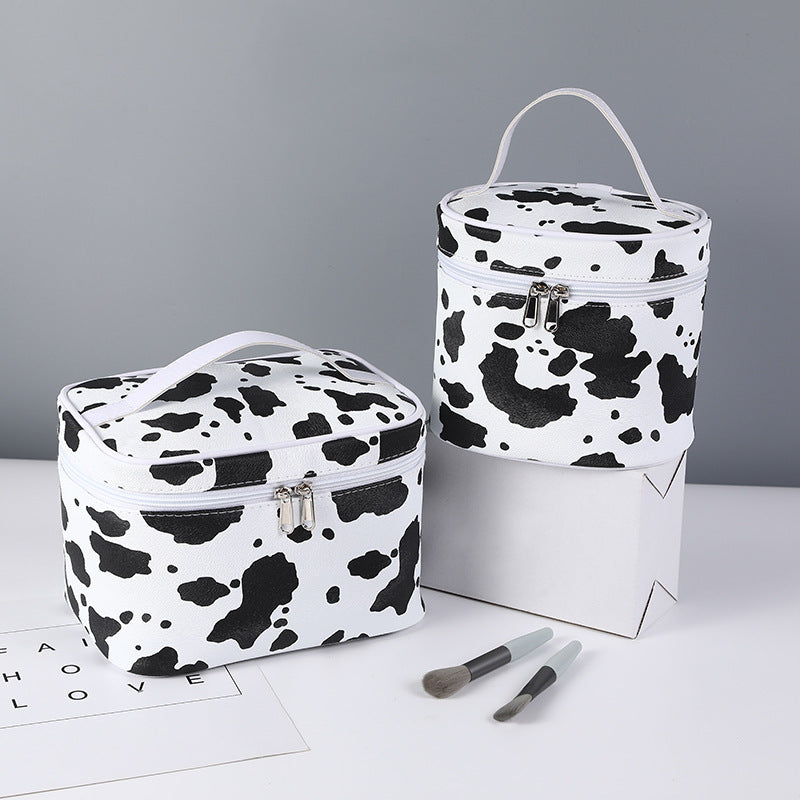 cow pattern waterproof handbag makeup bag cosmetic travel bag