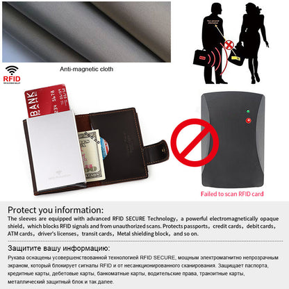 automatic pop up rfid card holder card cover anti theft swiping aluminum alloy card package