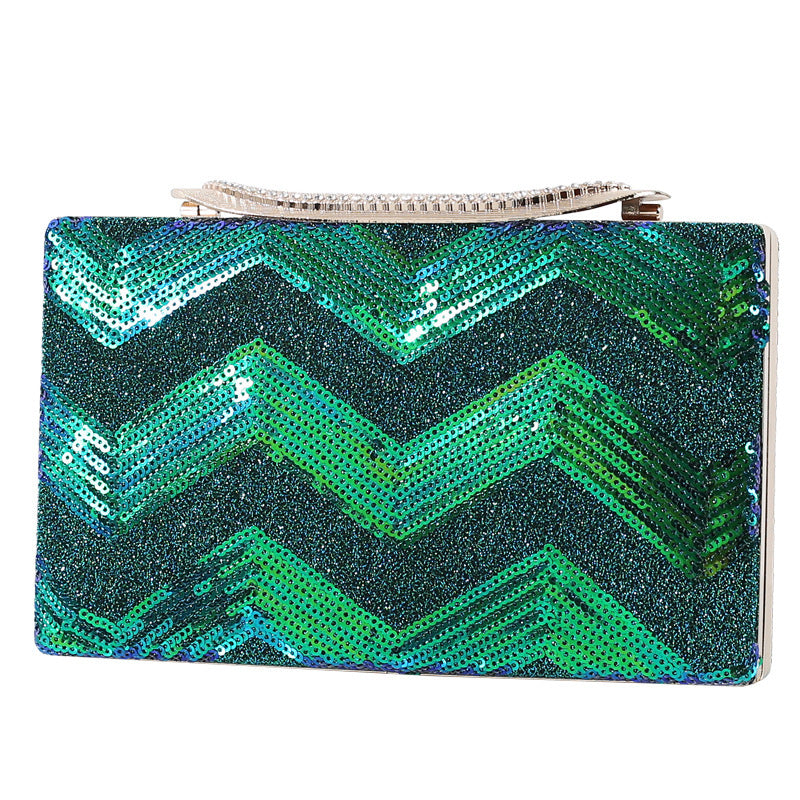 womens fashion sequin water ripple dinner bag