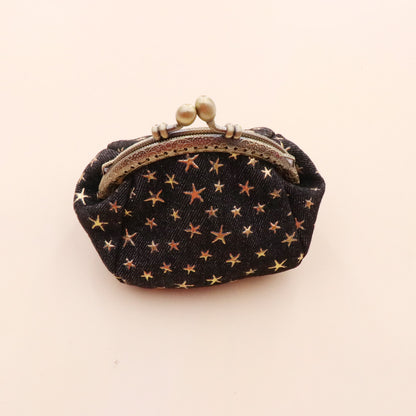 denim cloth vintage handmade womens hand held coin purse hasp card