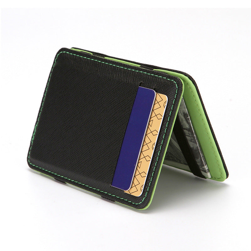 flip magic wallet cross pattern short card holder