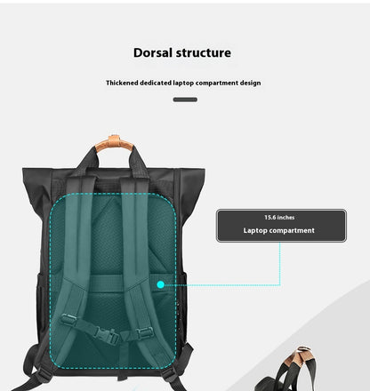 mens side closure leisure commute travel curved edge backpack