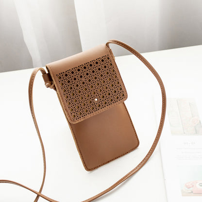 cross body mobile phone bag touching screen clear window mini purse cell phone bag pouch din889
