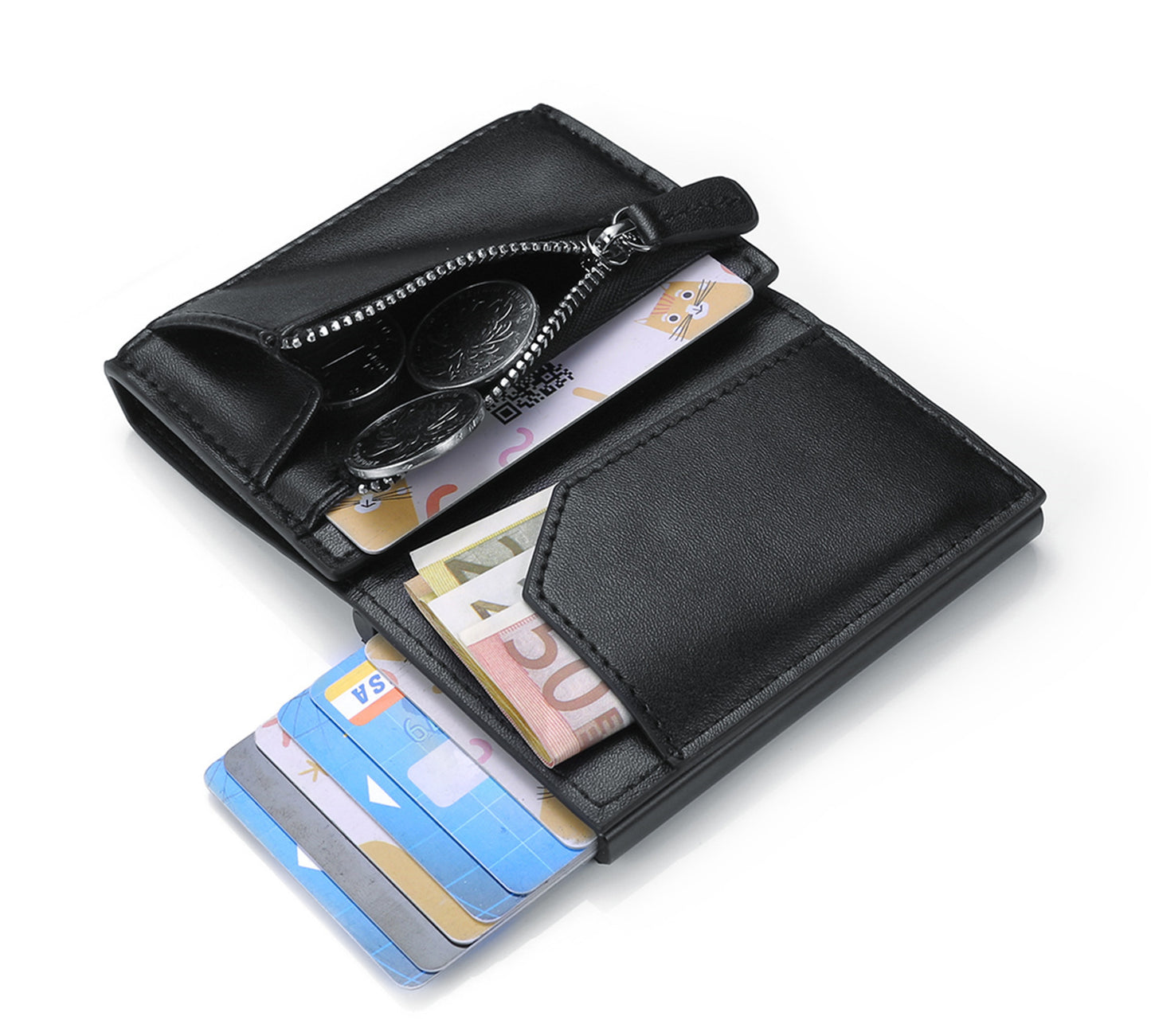 3 fold magnetic coin purse wallet