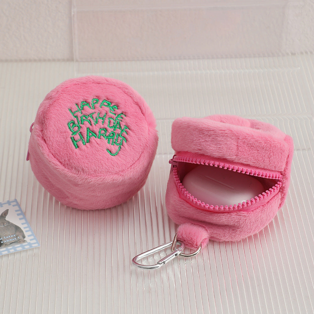 simple mini plush cosmetic bag women