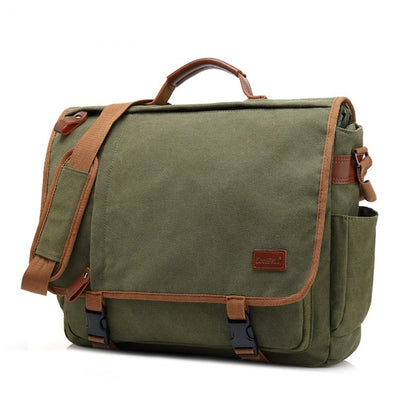 mens canvas waterproof large capacity shoulder bag