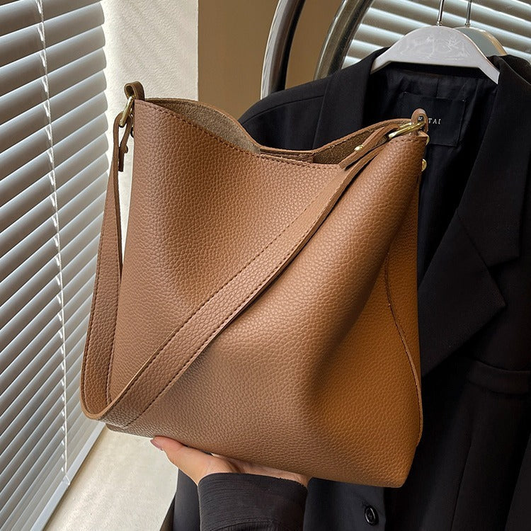 womens large capacity crossbody bucket bag