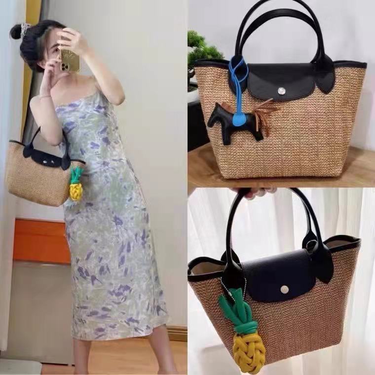 tote hand held oblique cross one shoulder straw womens bag