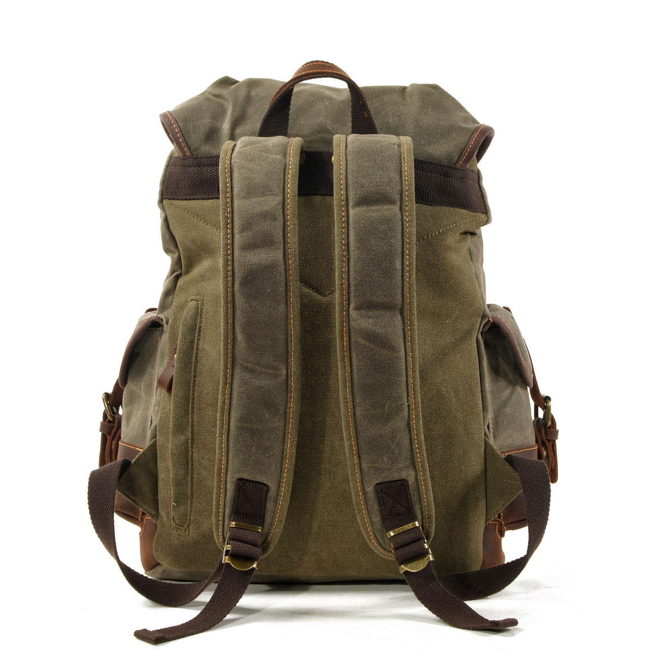 canvas stitching leather mountaineering bag