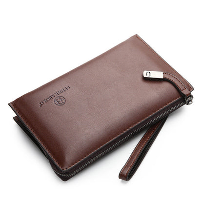 fashion wallet mens long zipper business handbag soft leather