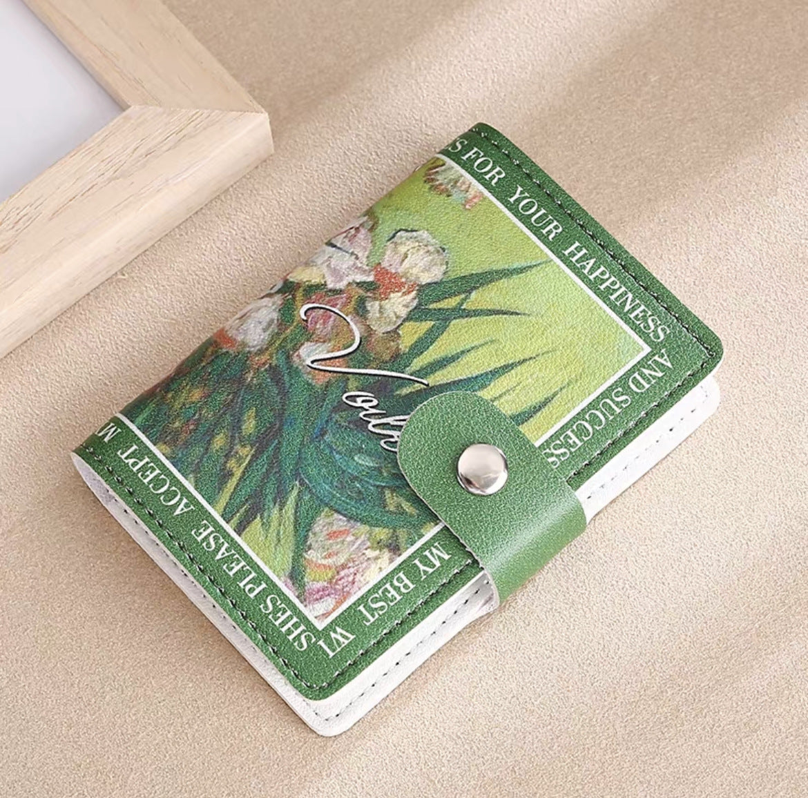 flower anime anti degaussing multiple card slots bank document package large capacity card holder