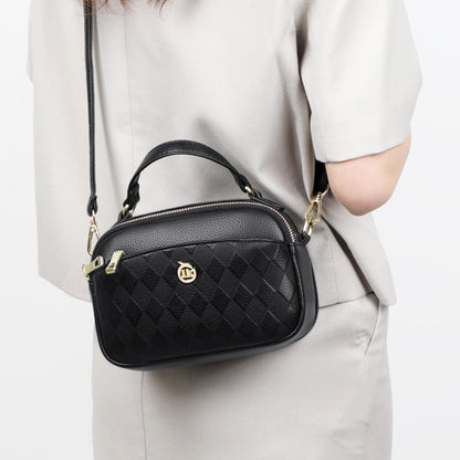womens handbag multi layer large capacity soft leather embossed shoulder messenger bag womens bag fashion