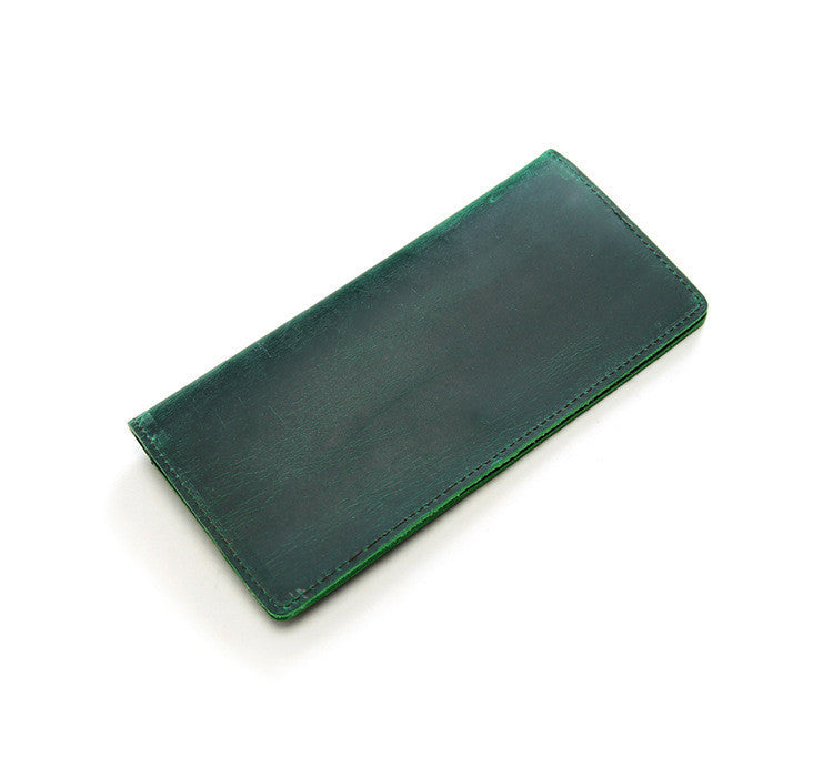 retro leather wallet long ultra thin first layer leather wallet