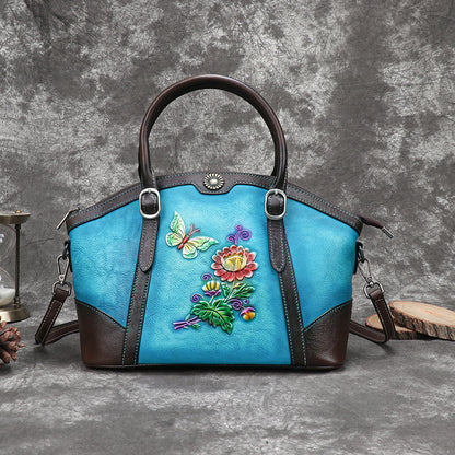 hand rubbed three dimensional relief retro female bag
