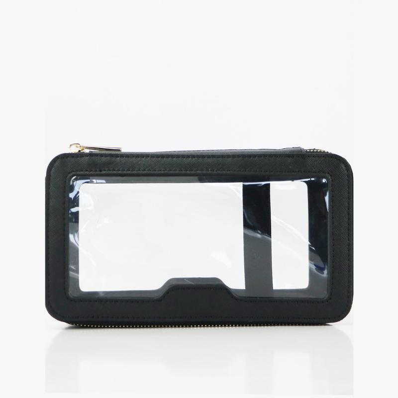 convenient leather transparent tpu cosmetic bag