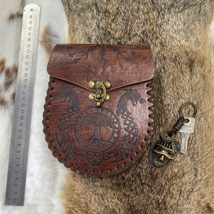 renaissance pu leather waist purse cosplay photography props