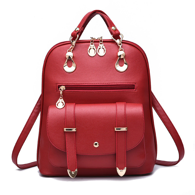 female bag fashion pu leather dual use backpack