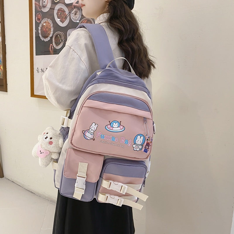 womens japanese style large capacity simple backpack student schoolbag