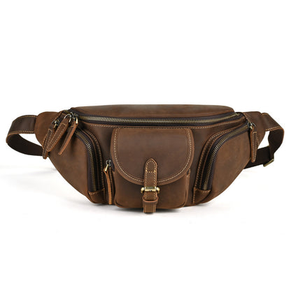 leather belt retro multi functional motorcycle satchel leather all match casual chest bag