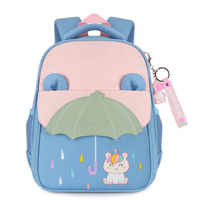 pupils intermediate and advanced kindergarten classes contrast color cartoon backpack