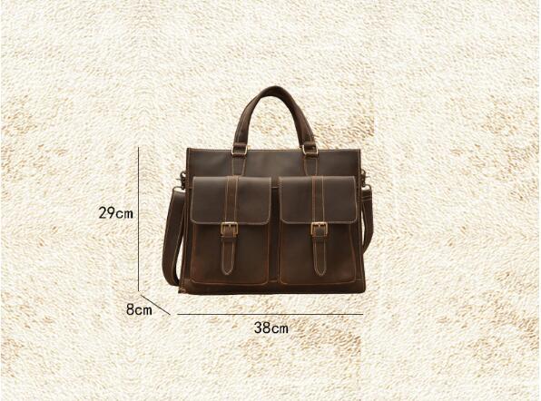 handmade vintage leather mens briefcase