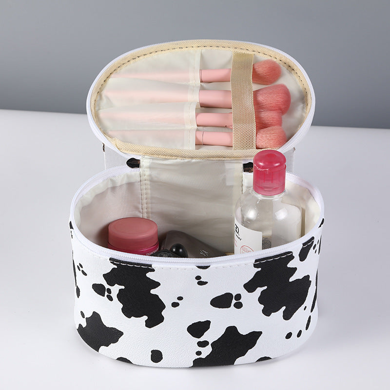 cow pattern waterproof handbag makeup bag cosmetic travel bag