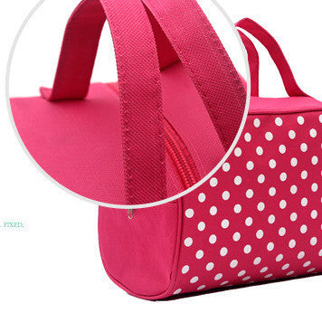 fashion handheld dot waterproof cosmetic bag