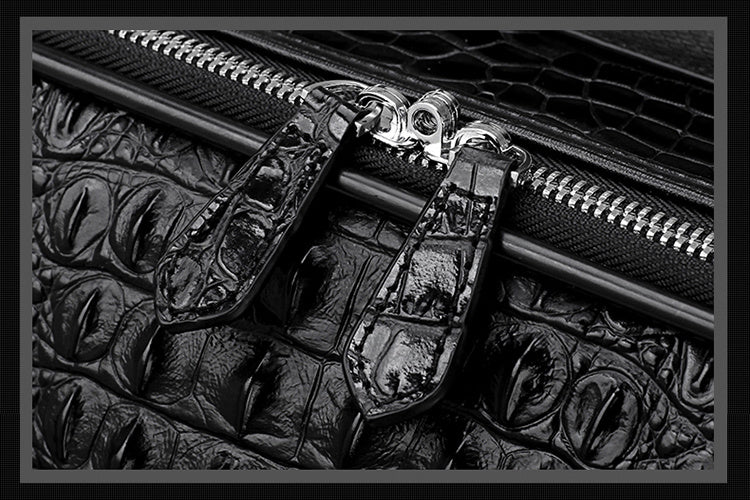 genuine leather crocodile pattern suitcase mens top layer cowhide