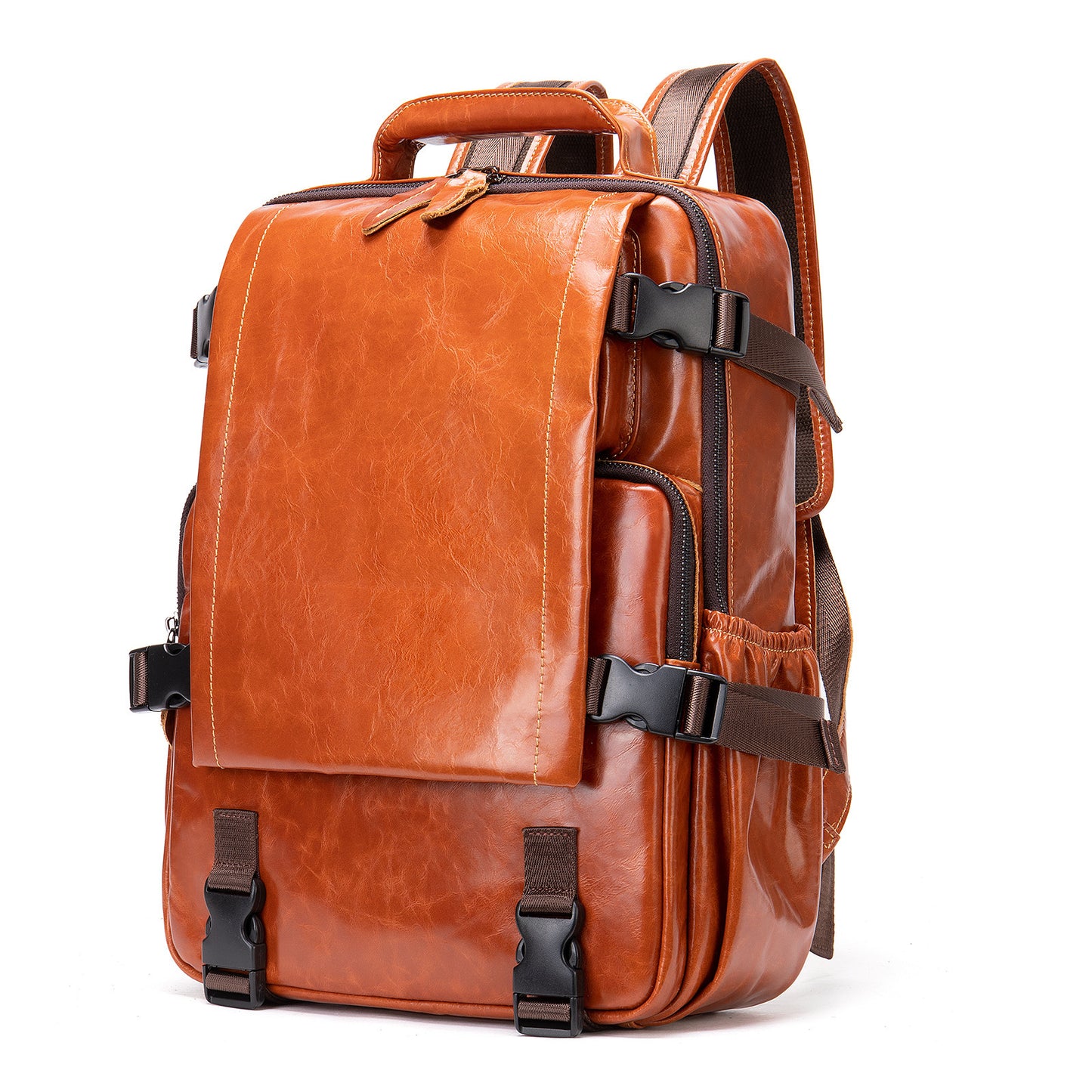 mens retro fashion leather backpack