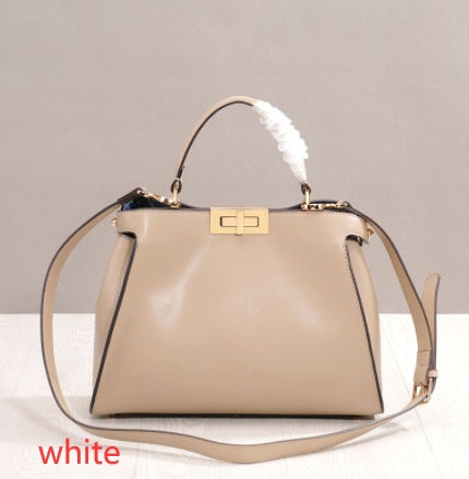 big bag white collar fashion new cat bag leather leather leather