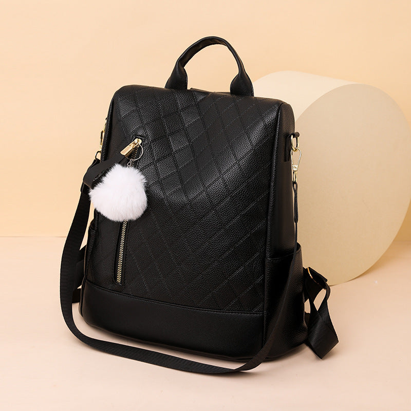 womens fashion soft leather preppy style backpack