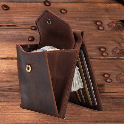 retro crazy horse cowhide multifunctional card bag