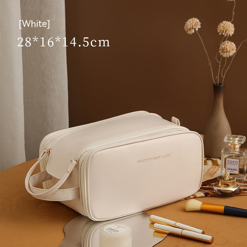 travel double zipper portable ins style portable cosmetic bag