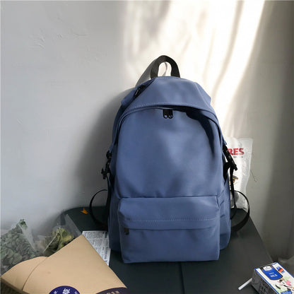 new japanese and korean early high school student bag nylon solid color waterproof lightweight backpack college students couple backpack