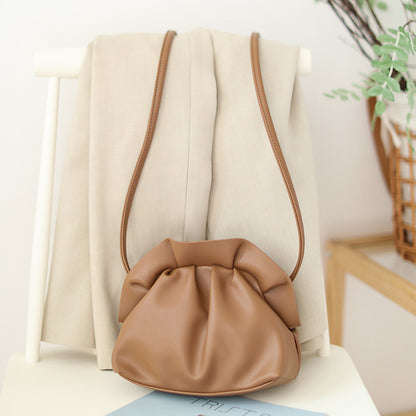 korean retro soft skin dumpling bag female fashion one shoulder diagonal small bag