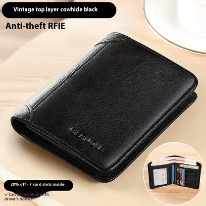 genuine leather anti theft swiping ultra thin cheng e wallet
