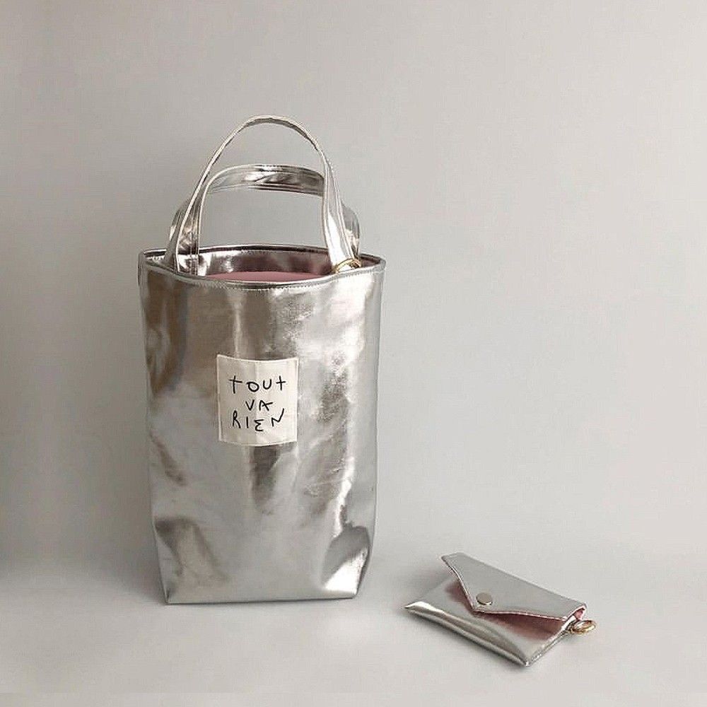 silver label bucket bag simple casual small handbag