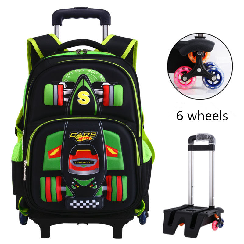 three dimensional car boys primary school trolley school bag