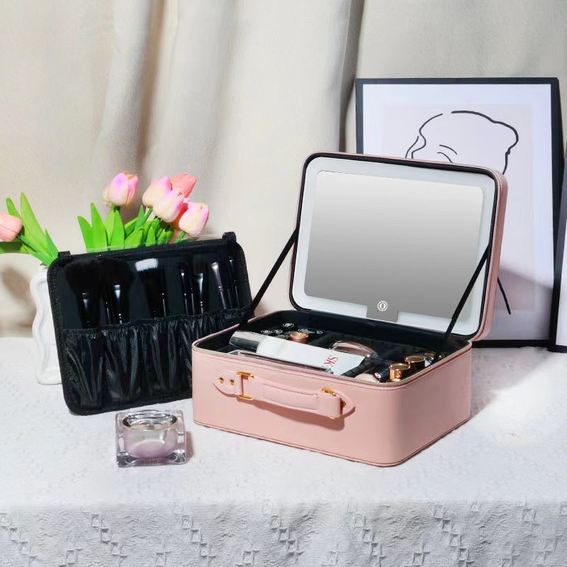 large capacity high end three color illuminated makeup box