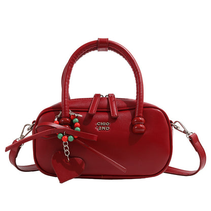 red plaid pillow portable shoulder messenger bag