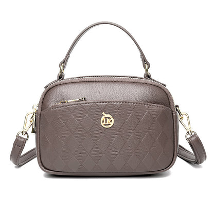 womens handbag multi layer large capacity soft leather embossed shoulder messenger bag womens bag fashion